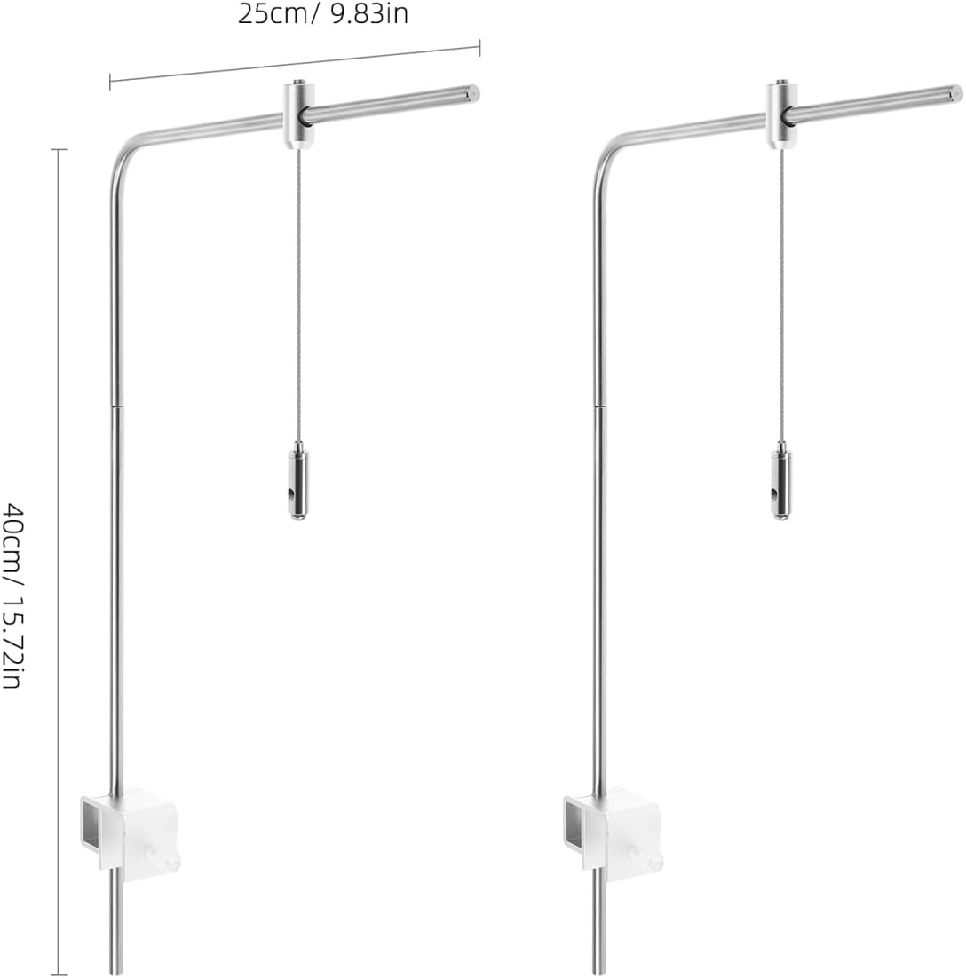 Abaodam 2Pcs Aquarium Light Riser Stand, Adjustable Light Holder Bracket | Universal Hanging Rack Kit For Rimless Fish Tank, Aluminum Alloy Support Hardware Elements Fit For Aquatic LED Lighting Lamp