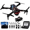 Blumacht Dron Plegable con Cámara HD 1080P, FPV Wi-Fi Gran Angular 120°, Fácil Despegue/Atterrizaje, Giro 360°, Follow Me, Fotos por Gestos, 2 Baterías – Ideal para Niños y Principiantes