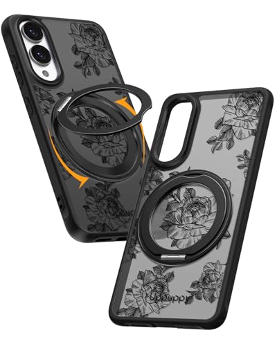 Coque Samsung S25 Edge Uppuppy avec anneau rotatif floral