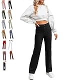 【Movimiento sin límites】 Pantalones casuales de cintura alta para mujer hechos de tela de sarga elástica, los pantalones elásticos se pueden estirar en todas las direcciones, lo que garantiza la máxima comodidad durante cada actividad. Ya sea que esté sentada, agachada o en movimiento, adáptese a sus movimientos sin ejercer ninguna presión sobre la parte superior del cuerpo. Pantalones de cintura alta para mujer