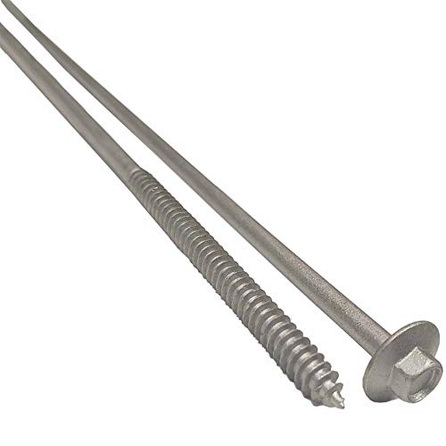 Vis à tête hexagonale de 30,5 cm en bois galvanisé robuste pour fixer vos structures - 5
