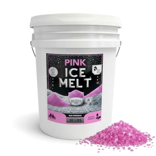 Peach Country Pink Ice Melt Pet Friendlier Eco-Friendly De-Icer, Fast-Acting Granules for Driveways...