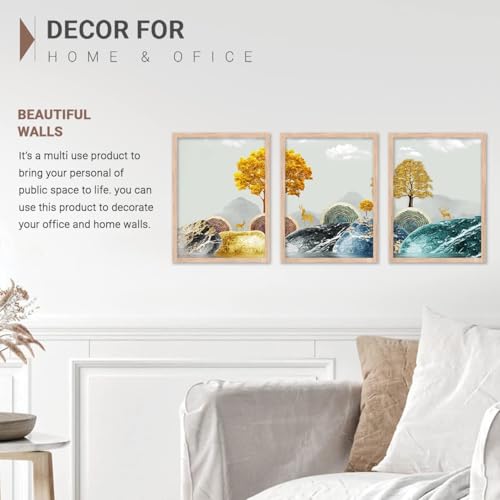 Image of kotart Modern Wall Art Framed Painting for Wall Decoration - Wall Paintings for Living Room, Bedroom - Big Size Wall Painting Set of 3 (Art-6, 13X17 inch)
