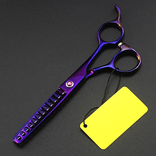 Hair Cutting Scissors, Professional 6 inc japan 440c 12 teeth color hair scissors cutting barber haircut thinning shears hairdressing scissors BY ZZYY (Color : Red)
