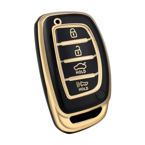 Funda protectora premium dorada y negra para llave Hyundai Elantra