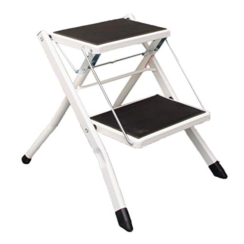 Ménage Échelle en métal, échelle d'intérieur d'échelle pliable Échelles multi-fonction échelle échelle non-glissante d'échelle de chambre à coucher échelle 42 * 48 * 41.5CM Épaissie Cover