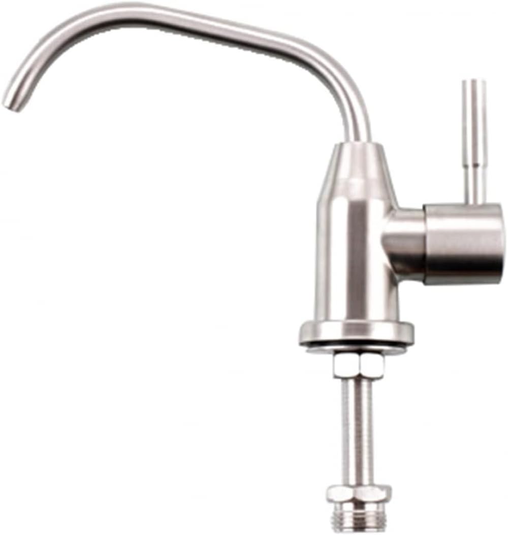 Robinet de filtre à eau de cuisine en acier brossé orientable à 360° pour eau froide unique