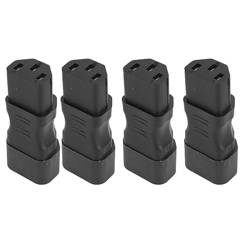 Tomantery Adattatore di Alimentazione IEC320 C14 a C13 Convertitore PDU Efficiente per Computer per UPS Laptop, Adattatore in PVC Rame da 4 Pezzi per Sala Server