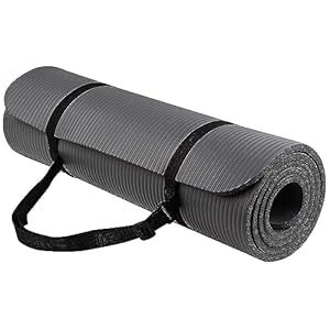All Purpose 1/2-Inch Extra Thick High Density Anti-Tear Exercise Yoga Mat with Carrying Strap with Optional Yoga Blocks, Multiple Colors