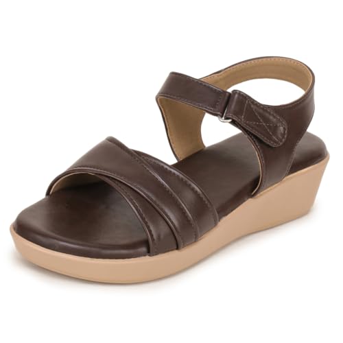 Image of TRASE Stylish Wedges Heels Sandals For Women, Comfortable Heel, Ankle Straps