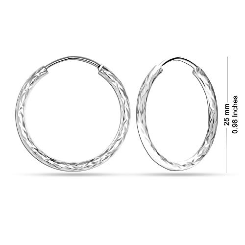 Image of TRUESILVER ACPL Elegant Silver Hoop Earrings for Women & Girls | Stylish Bali Style Jewellery Collection | Gift for Sister, Women & Special Occasions