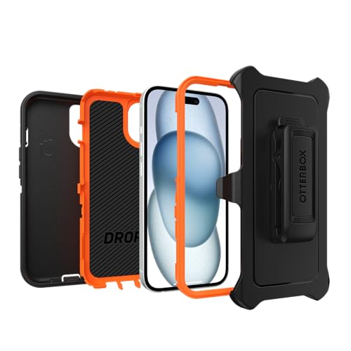Image of OtterBox iPhone 15, iPhone 14, and iPhone 13 Defender Series Case - Realtree Edge (Blaze Orange /Black), Rugged & Durable, Wireless Charging Compatible, Multi-Layer Impact Absorbing iPhone Case