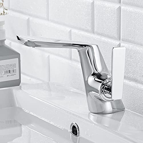 Mitigeur de lavabo contre le tartre robinet de salle de bain chrome argent laiton