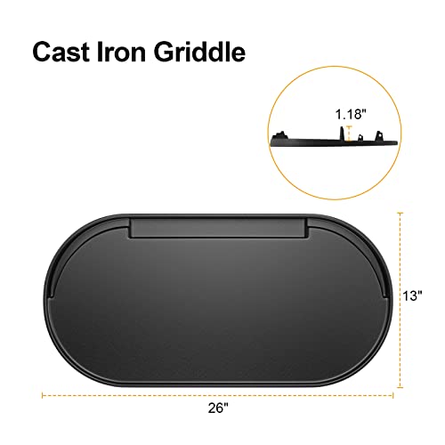Cast Iron Cooking Griddle-Accessories for Coleman RoadTrip Swaptop Grill,Full Size Grill Griddle with Carry Bag for Outdoor BBQ and Camping,Nonstick by BBQ-PLUS - Image 2