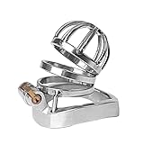 Stainless Male Cage Chastity Device Chastity Lock Beginner Cage with Sunglasses to Prevent Erection Bondage for Men (Color : Silver, Size : 40mm)