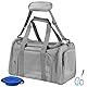 Vuxava Transportbox für Katze und Hund, Faltbare Transporttasche, atmungsaktive Katzentransportbox, mit Schultergurt & waschbarem Kissen, 45x28x28cm, bis 5kg, geeignet für Auto/Flugzeug, Grau