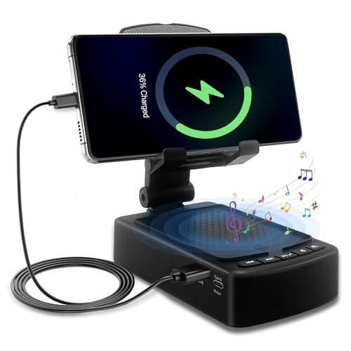 CIGAA Gifts For Men Birthday Present 3-In-1 Bluetooth Speaker Phone Stand Dad Birthday Gifts For Mens Gifts Clearance Portable Charger Foldable Phone Holder & Speaker Gadget For Men