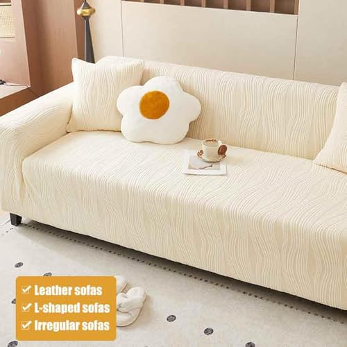 Housse de canapé d'angle anti-chat: protection stretch 5 places gris clair - 5