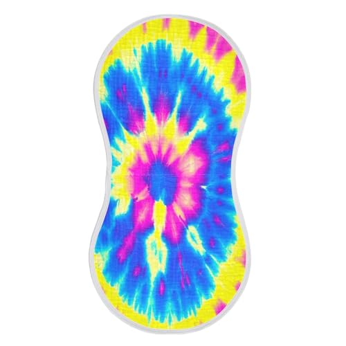 Kigai Tie-dye Baby Burp Cloths Extra Soft and Absorbent Burping Rags Cotton Burping Clothes Baby Washcloths for Newborn Boys Girls - 1 Pack2