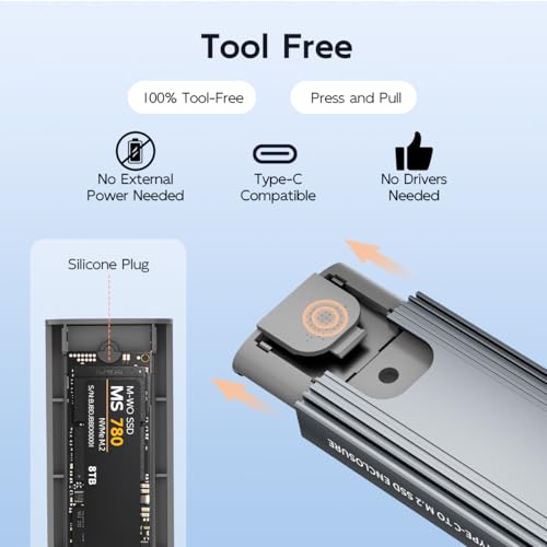 MAIWO Caja Externa para SSD M.2 NVMe SATA USB 3.1 Gen2 10Gbps miniatura 4