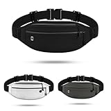 aninako ウエストポーチ ランニング ポーチ ウエストバッグ ジョギング ポーチ 揺れない 大容量 防水 軽量 薄型 光反射材付き スマホ対応 夜間活動 ウエストベルト 登山 釣り メンズ レディース (ブラック)