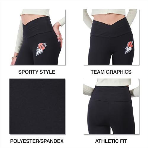 Ultra Game WNBA Official Womens Super Soft Leggings High Waisted Tummy Control No See Through Workout Yoga Pants, Golden State Valkyries, Black, Small by Ultra Game - Image 4
