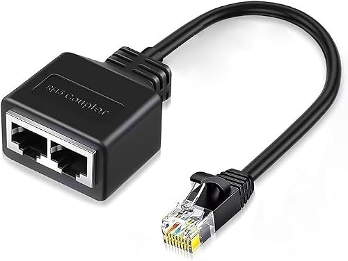 Ethernet Splitter 1 to 2 RJ45 Connector Network Internet Extension Adapter