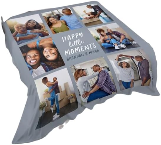 Personalization Universe Happy Little Moments Personalized 90" x 108" Plush King Fleece Photo Blanket