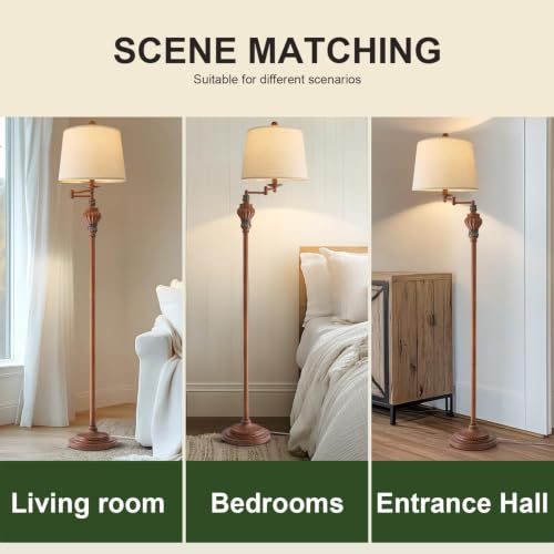 Image of Vintage Floor Lamp with 350 Adjustable Swing Arm 61 inch Lamps for Living Room