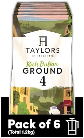 Taylors of Harrogate Rich Italian Ground Coffee 200 g (6-Pack)