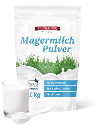 Feinwälder® Magermilchpulver 1 kg, schonend sprühgetrocknet, in wiederverschließbarer Verpackung, Trockenmilchpulver für Babynahrung