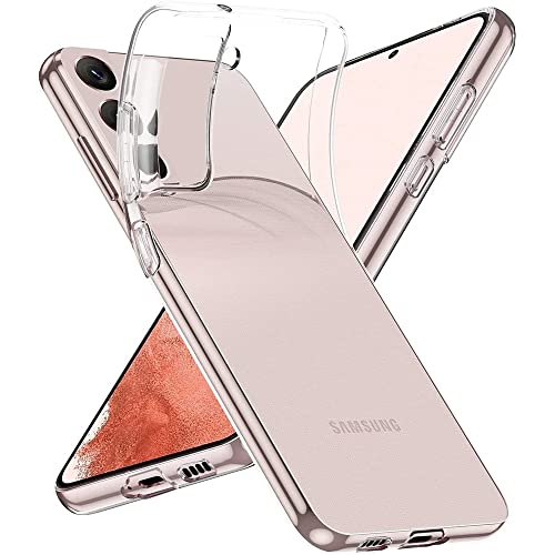 Oprimio Kristallklar für Samsung S22 Hülle Silikon (10.2022 aktualisierter Schnitt) Durchsichtig Dünne Case Transparent Samsung Galaxy S22 Handyhülle Stoßfest Kratzfest Anti-Gelb Klar Cover