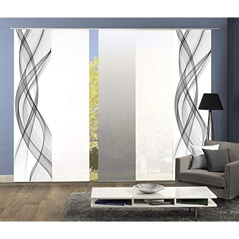 wohnfuehlidee 5er-Set Flächenvorhang, Deko Blickdicht Cover