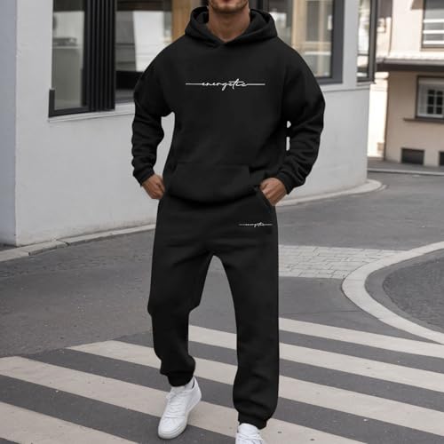 Chándal con capucha de hombre ropa deportiva cómoda y versátil con estampado casual 3
