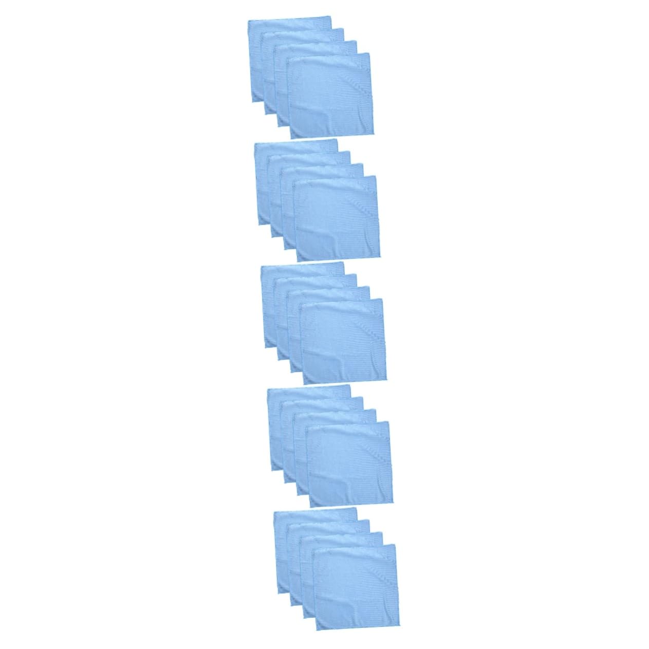 CALLARON 20 Piezas Paños de Limpieza de Microfibra Toallas Absorbentes Lavables para Cristales Ventanas Coches y Uso Doméstico sin Color Azul