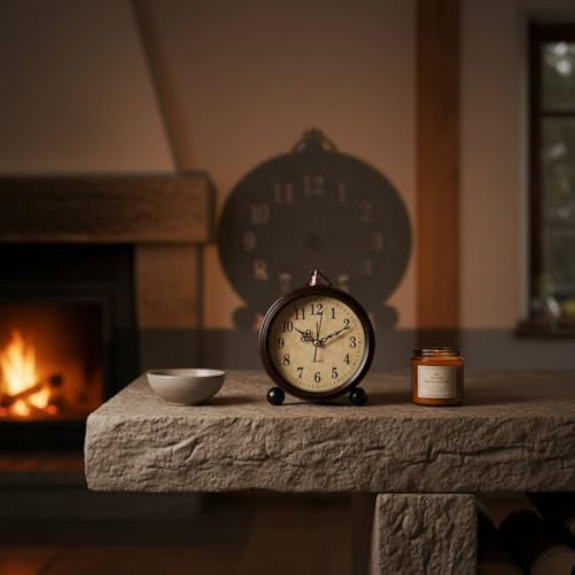 Luminous Hands Retro Desk Alarm Timepiece
