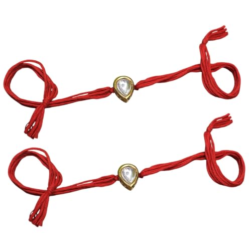 Image of Elegant Traditional Gold Plated /Rakhi Combo Of 1 Piece for Men and Women /brother /sister /bhabhi Kundan Stone combo set (Same as Shown In Image)
