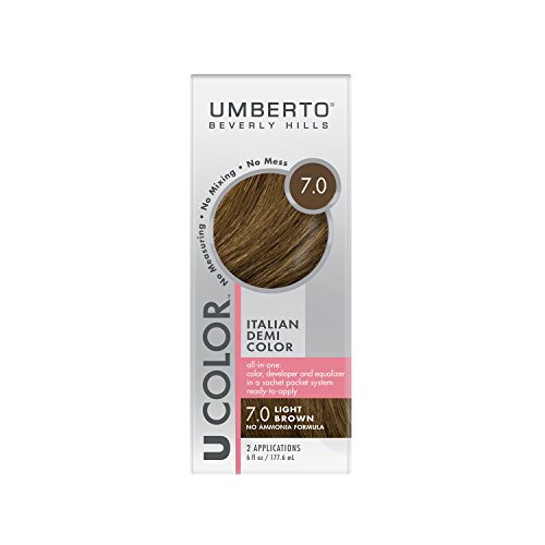UMBERTO U COLOR ITALIAN DEMI COLOR KIT-7.0 LIGHT BROWN