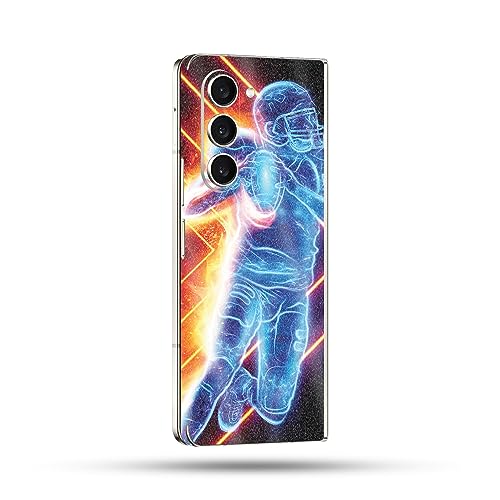 Image of MightySkins Glossy Glitter Skin Compatible with Samsung Galaxy Z Fold 5 Full Wrap - Glow Football | Protective, Durable High-Gloss Glitter Finish | Easy to Apply & Change Styles | Made in The USA