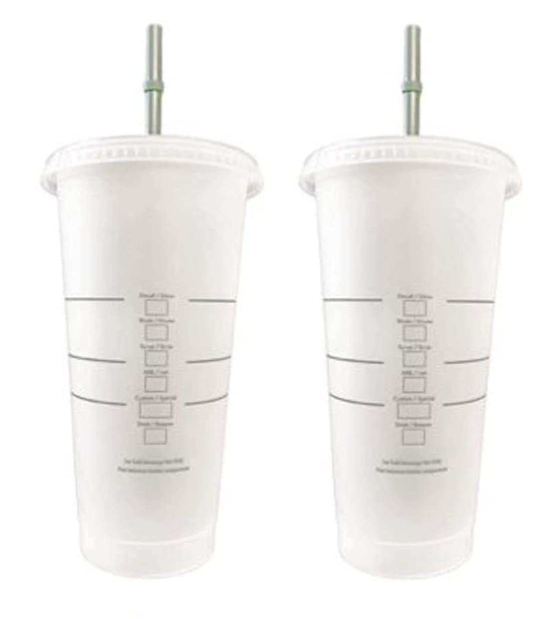 Starbucks 2 Pack Reusable Venti Frosted Cold Cup With Lid and Green