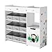 HOCSOK Scaffale Portagiochi Bambini, Organizzatore per Giocattoli, Scaffale per Giocattoli con 9 Contenitori in Stoffa, adatto per Cameretta, Soggiorno, Bianco, 90.5x30x80cm