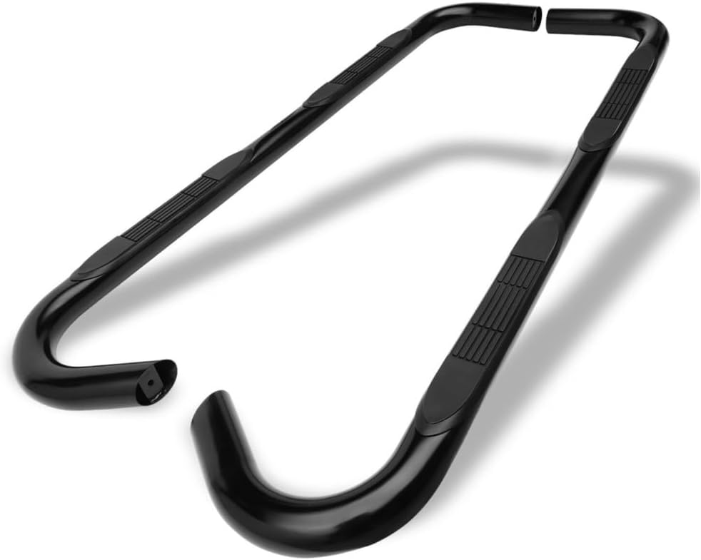 2pcs 3" Step Nerf Bars Running Board Left Driver Right Passenger Side Round Black Powder Coated B2-30A-M940