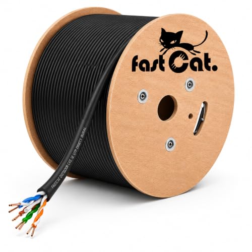 Cable Ethernet Cat5e Outdoor 500ft Fast Cat Negro miniatura 1