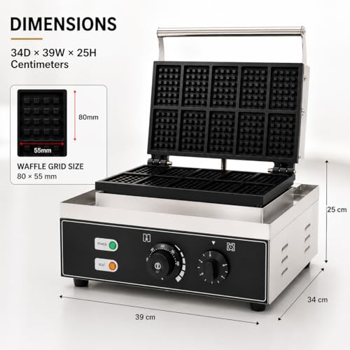 Image of Biscuit Waffle Machine, Commercial Electric Biscuit Maker, Non-Stick Waffle Biscuit Baker for Cafe Bakery Restaurant