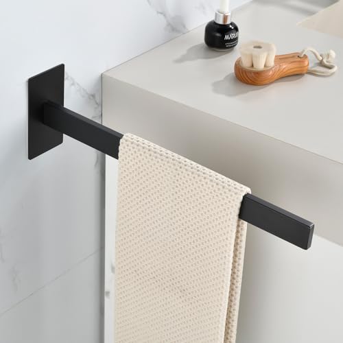 Toallero sin taladrar, barra de toalla de acero inoxidable, autoadhesiva, para baño y cocina