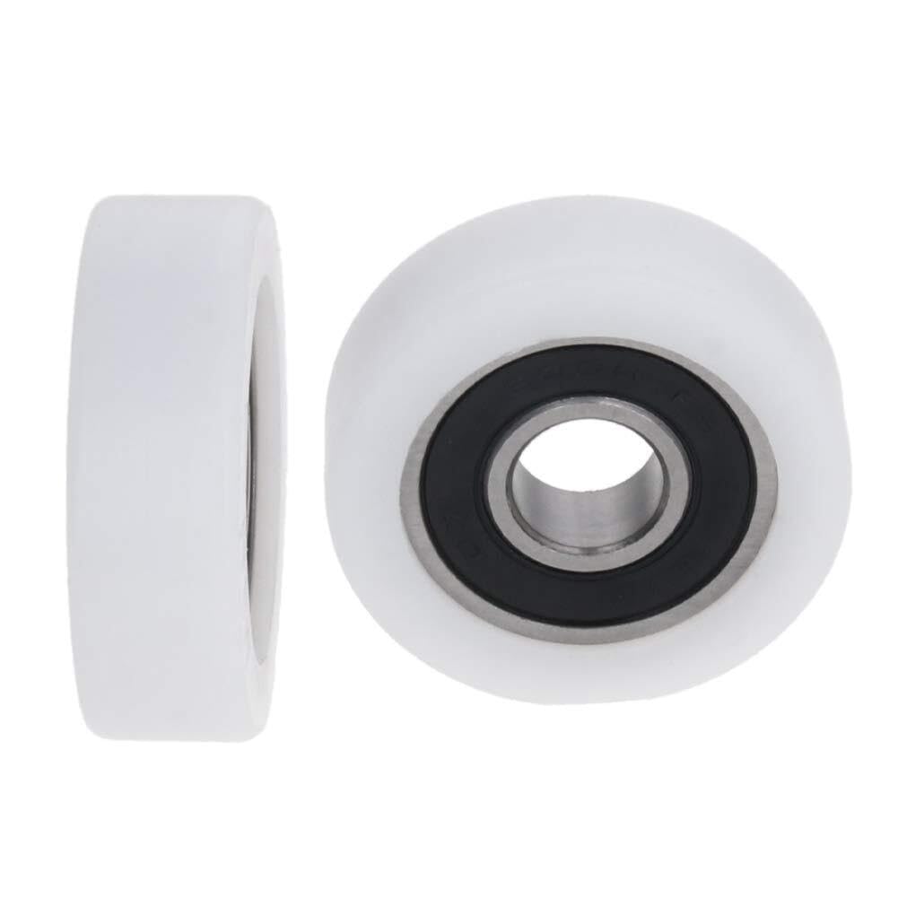 Aspectos, Rodillo, rodillo plano, polea, rueda plana, rollo de nailon, 2 piezas 10 x 35 11 mm, tensor, transportador deslizante, for muebles, accesorios hardware, puerta móvil (blanco)