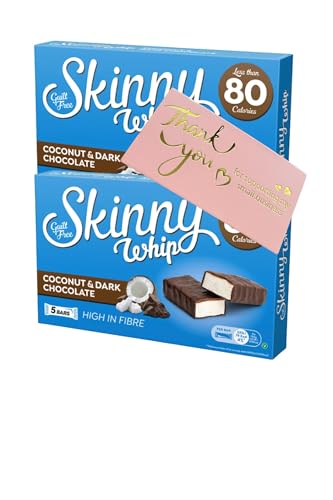 E-FICCI skinny lovers bundle contains 2 x Skinny Whip Coconut Bars - 2 x 5Packs (10 bars in total) with E-FICCI Thank you card