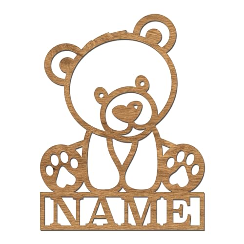 codiarts. Namensschild, Wandbild, Kinderzimmer, Kindertür, personalisierbar mit Namen, selbstklebend (Bär)