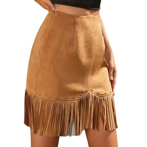 Falda con flecos de ajuste favorecedor para estilizar el look diario