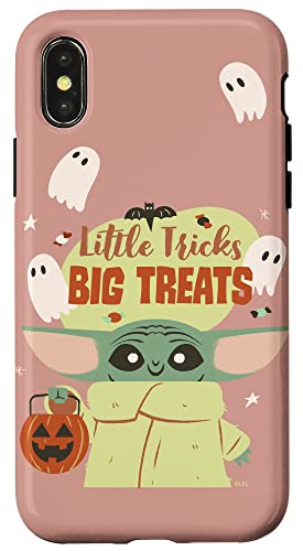 Coque iPhone XS Star Wars Grogu Halloween pour éviter les rayures de clés dans les poches de veste